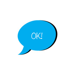 Ok chat bubble flat vector icon isolated on a white background.Dialog,speech bubble.