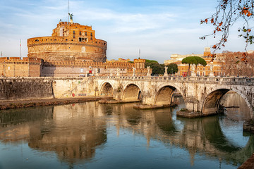 Fototapeta premium Rome Castel Sant Angelo and Bridge