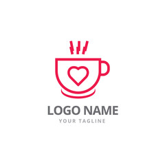 Coffe Love Simple Logo Design