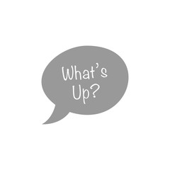 What's up chat bubble flat vector icon isolated on a white background.