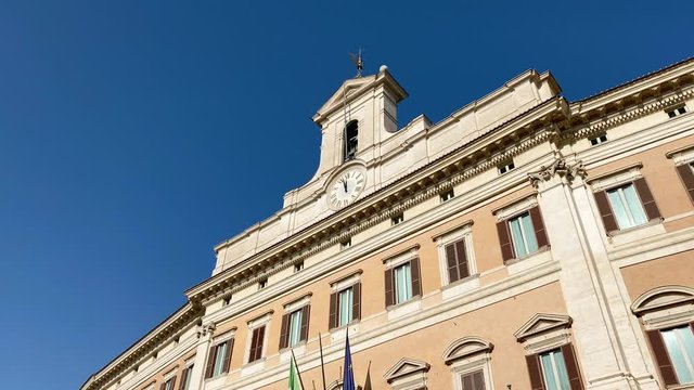 the facade of the Montecitorio palace