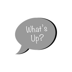 What's up chat bubble flat vector icon isolated on a white background.
