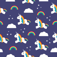 Cute Unicorn Cartoon Character Pattern