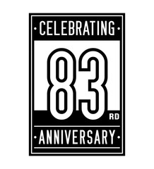 83 years logo design template. Anniversary vector and illustration.