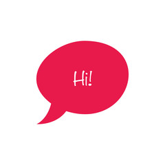 Hi chat bubble flat vector icon isolated on a white background.Speech,dialog bubble icon.