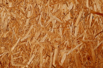 Recycled and detailed wood texture from compressed wood chippings or oriented strand board, osb