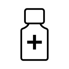 Medicine bottle icon. Vector illustration. Care, aspirin.