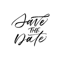 Save the date card. Hand drawn brush style modern calligraphy. Vector illustration of handwritten lettering. 