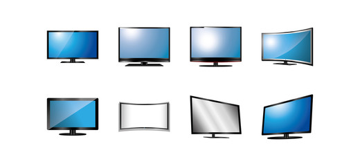 Isolated tv device icon set vector design