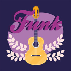 Funk and guitar instrument vector design