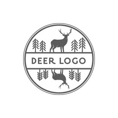 vintage deer hunter logo, icon and template