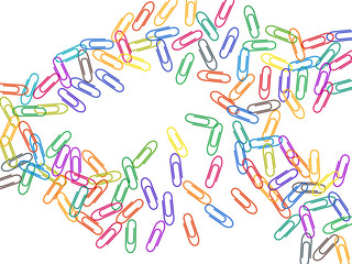 Stationary paperclips isolated on white background