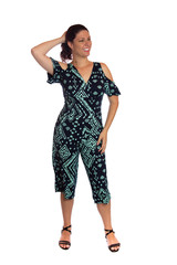 Young woman over isolated white background