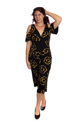 Young woman over isolated white background