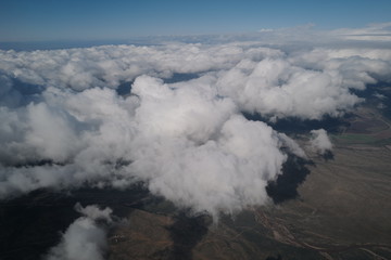 cloud formations out the airplane window