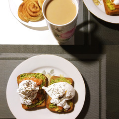 Coffee and sandwiches.