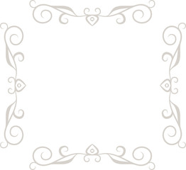 White Square antique pattern frame