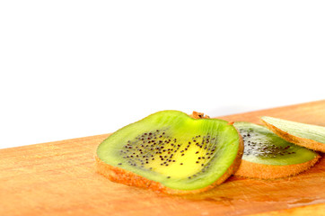 Kiwi on white background, green fruit ,photo