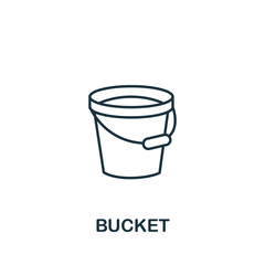 Bucket icon from cleaning collection. Simple line element Bucket symbol for templates, web design and infographics