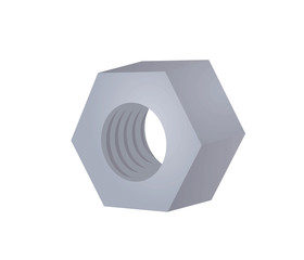 Fototapeta premium Grey metal nut. vector illustration
