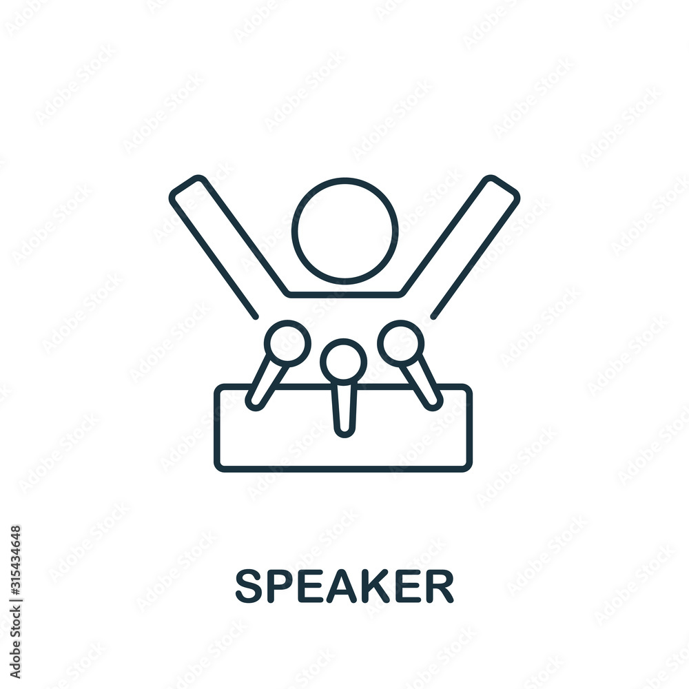 Aufkleber speaker icon from reputation management collection. simple line element speaker symbol for templates