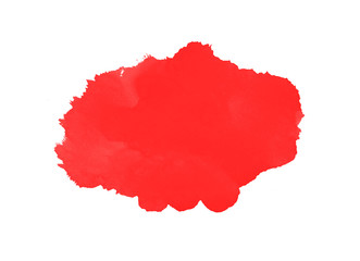 Red abstract watercolor art hand paint background. Artistic hand drawing on white paper.