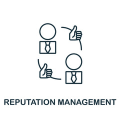 Reputation Management icon. Simple line element Reputation Management symbol for templates, web design and infographics