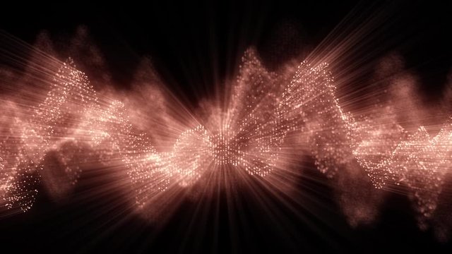 Grid waves or wireframe flow. Abstract digital 3D background computer graphic line sequence animation in 4k resolution. Glowing and moving light rays.