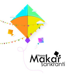 Fototapeta na wymiar vector illustration of Happy Makar Sankranti holiday India festival background
