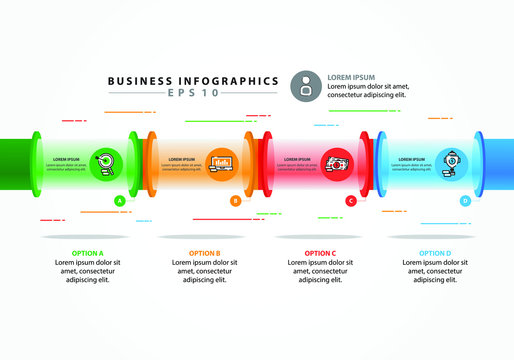 Infographic 4 sets of 4 colors. Eps10 Vector.