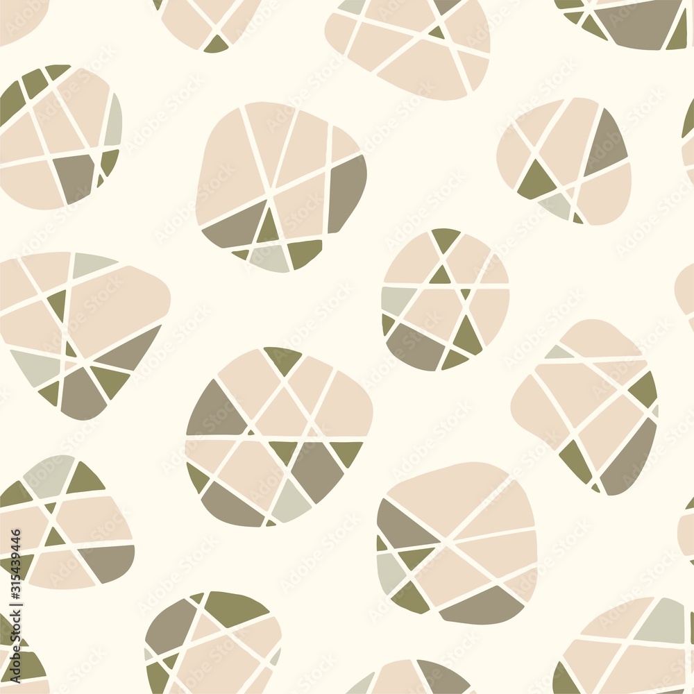 Poster abstract minimalistic seamless pattern with colored elements for surface design