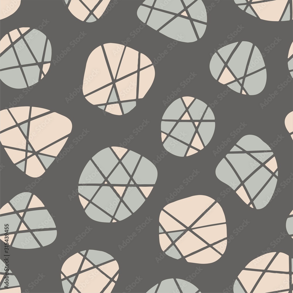 Poster abstract minimalistic seamless pattern with colored elements for surface design