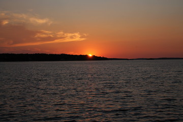 Naklejka premium Sunset on a hot summer evening