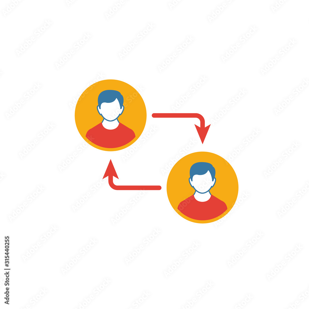 Poster peer to peer icon set. four elements in diferent styles from crypto currency icons collection. creat