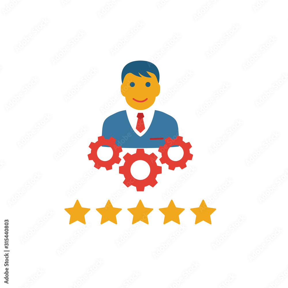 Poster customer experience management icon. simple flat element from crm collection. creative customer expe