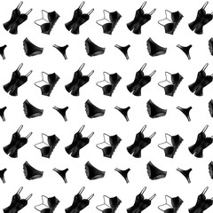 Digital illustration of a gentle sexy seamless pattern of lingerie panties and bra. Print for cards, paper, fabrics, posters. Fashion underwear.