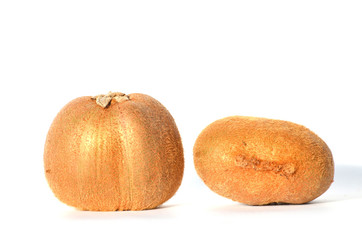 Close-up two kiwi isolated on white background,fruit photo