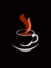Coffee logo on a brown background