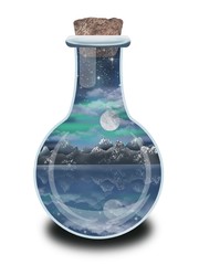 Moonlight night in a magic bottle 
