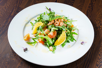 fresh salad with shrimps
