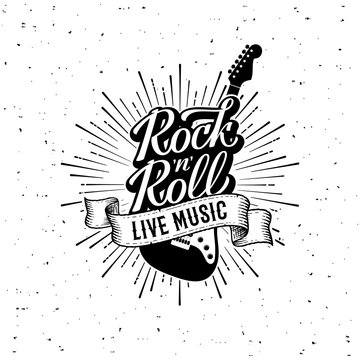 Rock and Roll Live Music Starburst Vector illustration