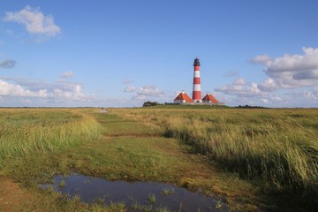Leuchtturm Westerhever, Wahrzeichen,  Nordfriesland, Nordsee