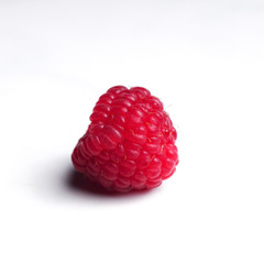 Ripe raspberries isolated on white background cutout