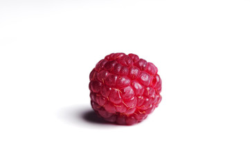 Ripe raspberries isolated on white background cutout