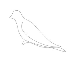 Bird continuous line drawing vector illustration