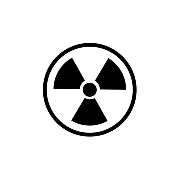 Nuclear warning flat vector icon isolated on a white background.Nuclear hazard caution sign.