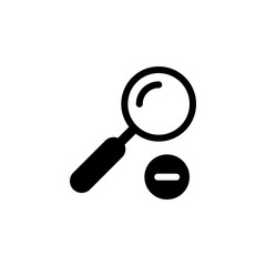 Zoom out or magnifying glass glyph icon