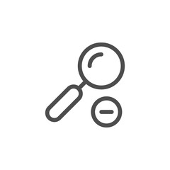 Zoom out or magnifying glass line icon