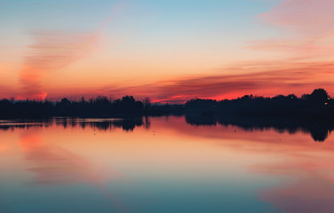 Sunset on the Tagus river in Talavera de la Reina, Toledo