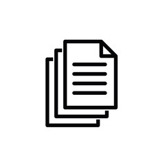 Document icon. Paper icon. Note symbol. Vector icon, symbol for website design, app. 